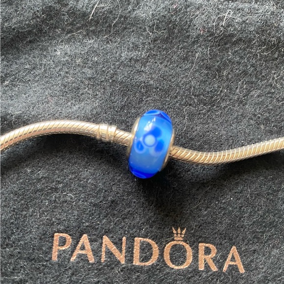Pandora blue flower murano charm - Picture 1 of 4